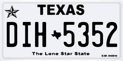 TX license plate DIH5352