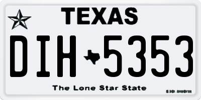 TX license plate DIH5353