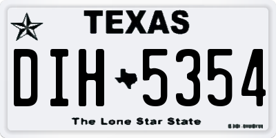 TX license plate DIH5354