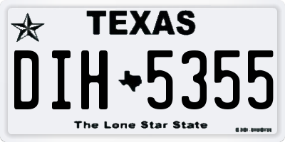 TX license plate DIH5355