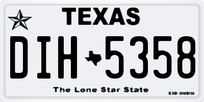 TX license plate DIH5358
