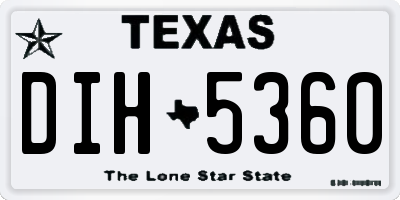 TX license plate DIH5360