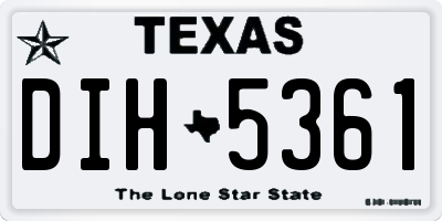TX license plate DIH5361