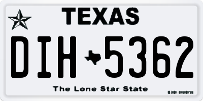 TX license plate DIH5362