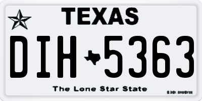TX license plate DIH5363