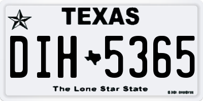 TX license plate DIH5365
