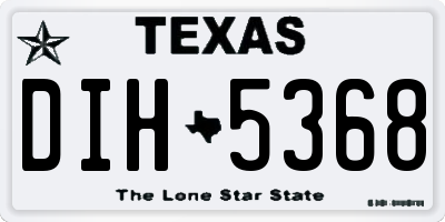 TX license plate DIH5368