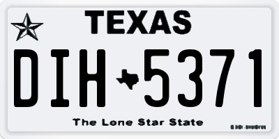 TX license plate DIH5371
