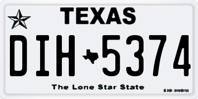 TX license plate DIH5374