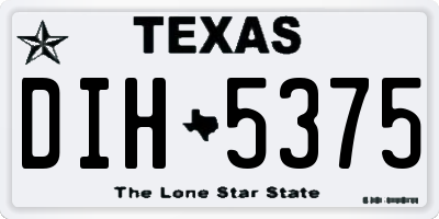 TX license plate DIH5375
