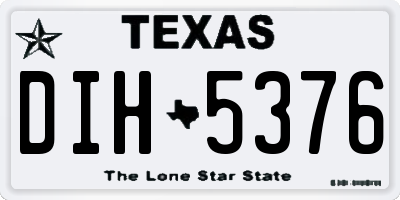 TX license plate DIH5376