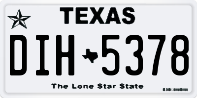 TX license plate DIH5378