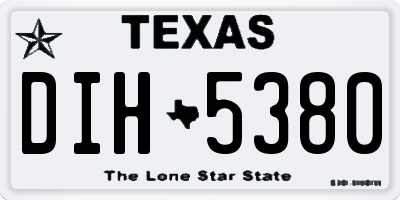 TX license plate DIH5380