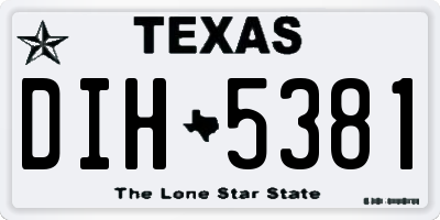 TX license plate DIH5381