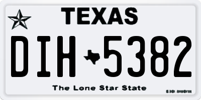 TX license plate DIH5382