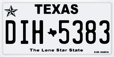 TX license plate DIH5383