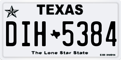 TX license plate DIH5384