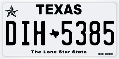 TX license plate DIH5385