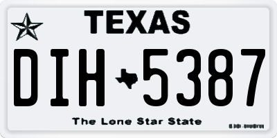 TX license plate DIH5387