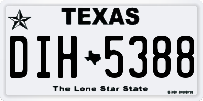 TX license plate DIH5388