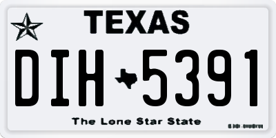 TX license plate DIH5391