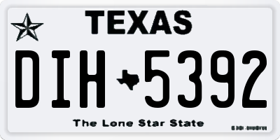 TX license plate DIH5392