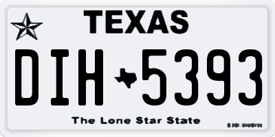 TX license plate DIH5393