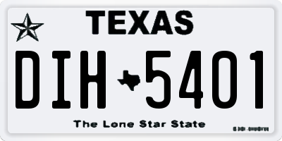 TX license plate DIH5401