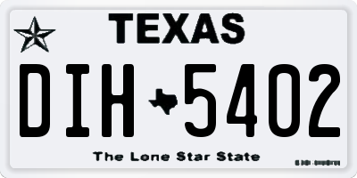 TX license plate DIH5402