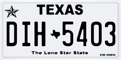 TX license plate DIH5403