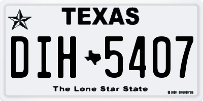 TX license plate DIH5407