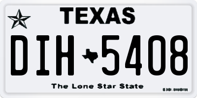 TX license plate DIH5408