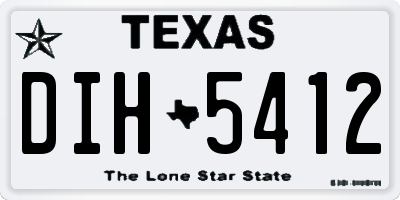 TX license plate DIH5412