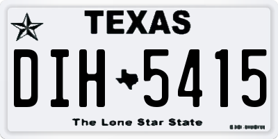TX license plate DIH5415