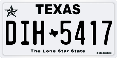 TX license plate DIH5417