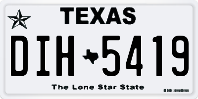 TX license plate DIH5419