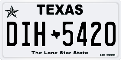 TX license plate DIH5420