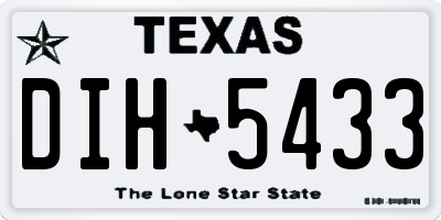 TX license plate DIH5433