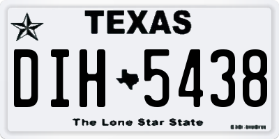 TX license plate DIH5438