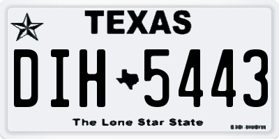 TX license plate DIH5443