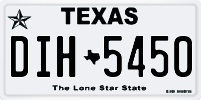 TX license plate DIH5450