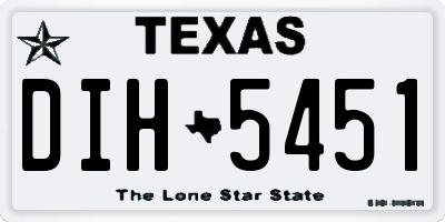 TX license plate DIH5451