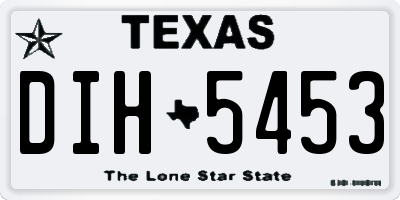 TX license plate DIH5453