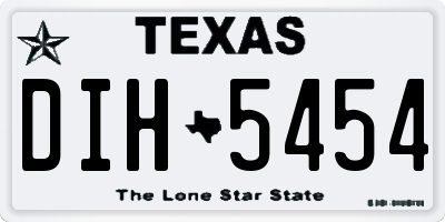 TX license plate DIH5454