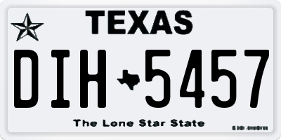 TX license plate DIH5457