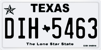TX license plate DIH5463