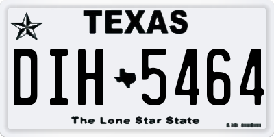 TX license plate DIH5464