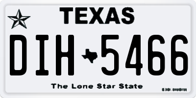 TX license plate DIH5466