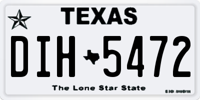 TX license plate DIH5472