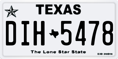 TX license plate DIH5478